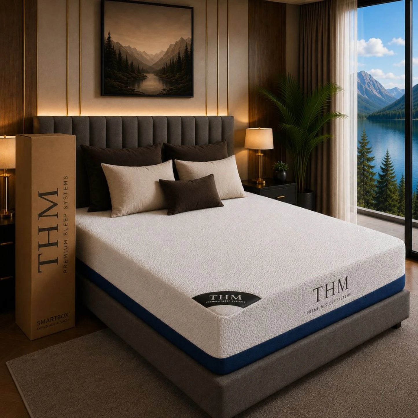 Sommier 2 plazas THM Hybrid Memory Foam con Respaldo