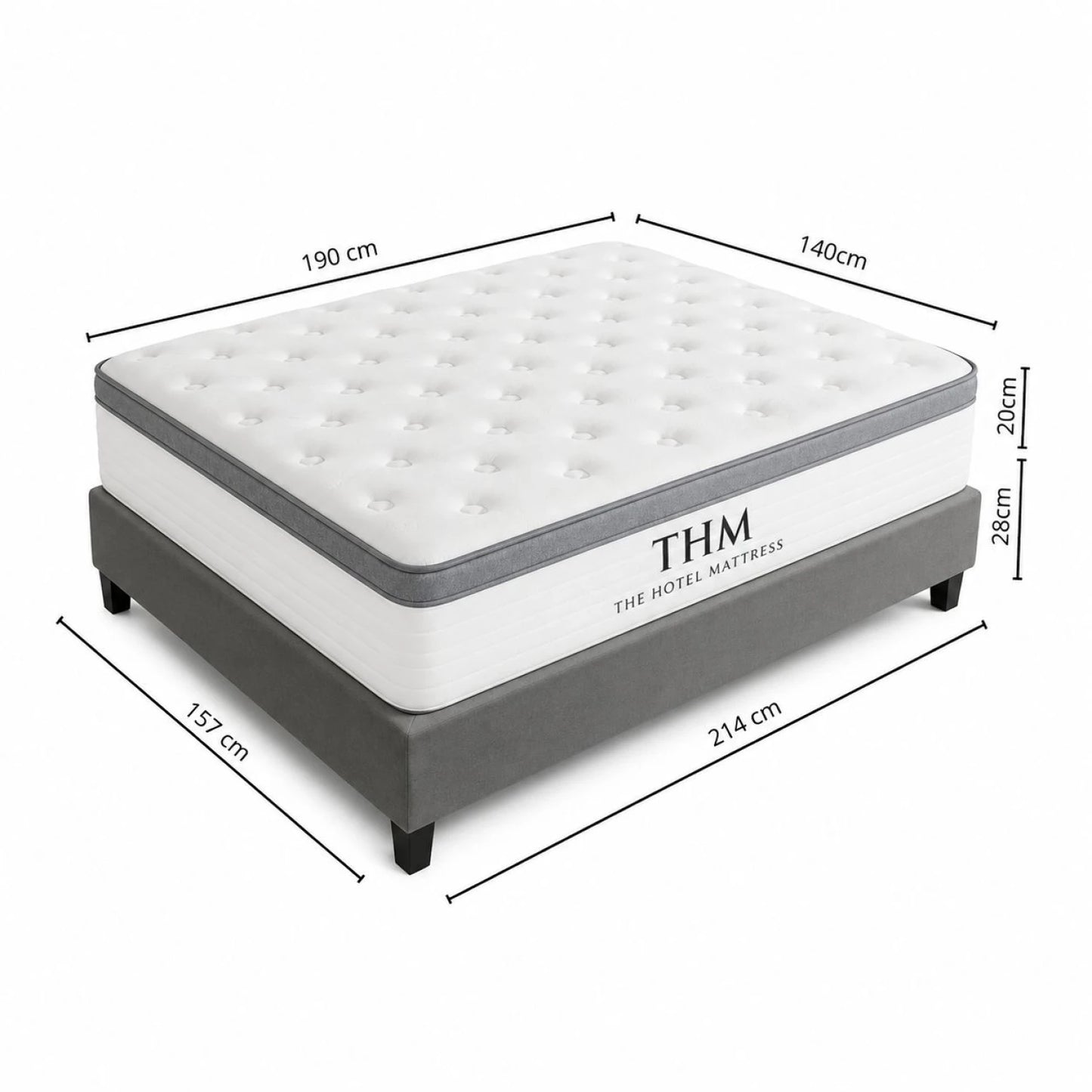 Sommier 2 plazas THM Hybrid Rhodium