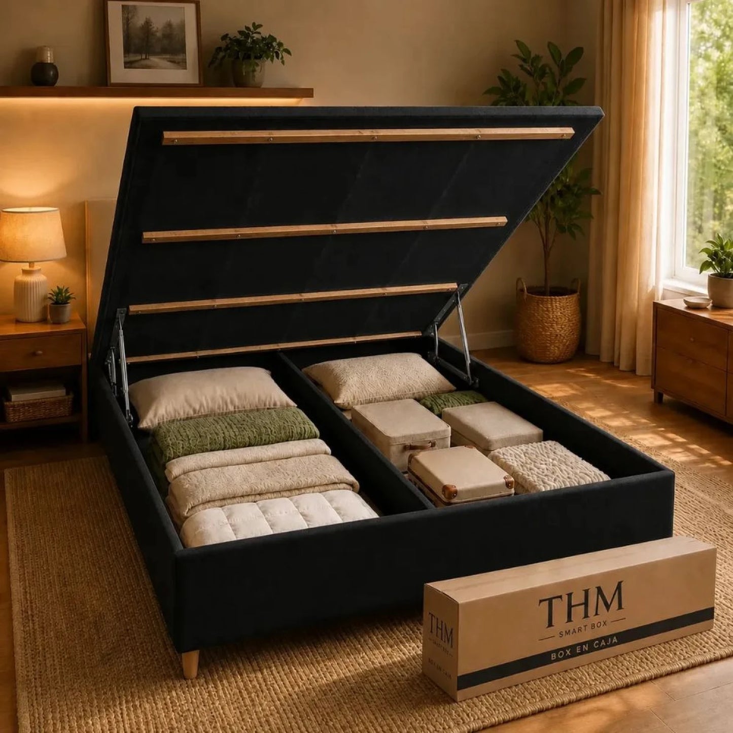 Sommier 2 Plazas THM Hybrid Silver Box Baul