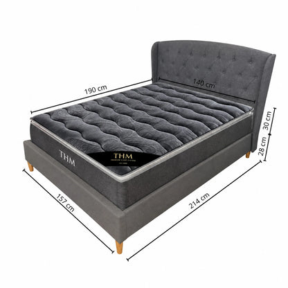 Sommier 2 Plazas THM Hybrid Silver Con Respaldo