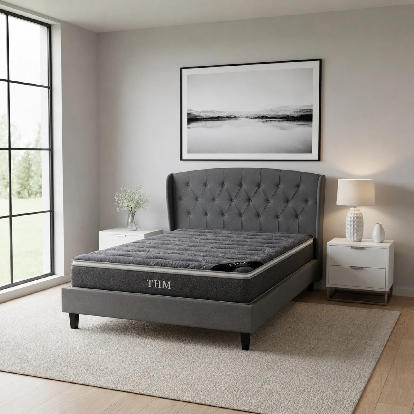 Sommier 2 Plazas THM Hybrid Silver Con Respaldo