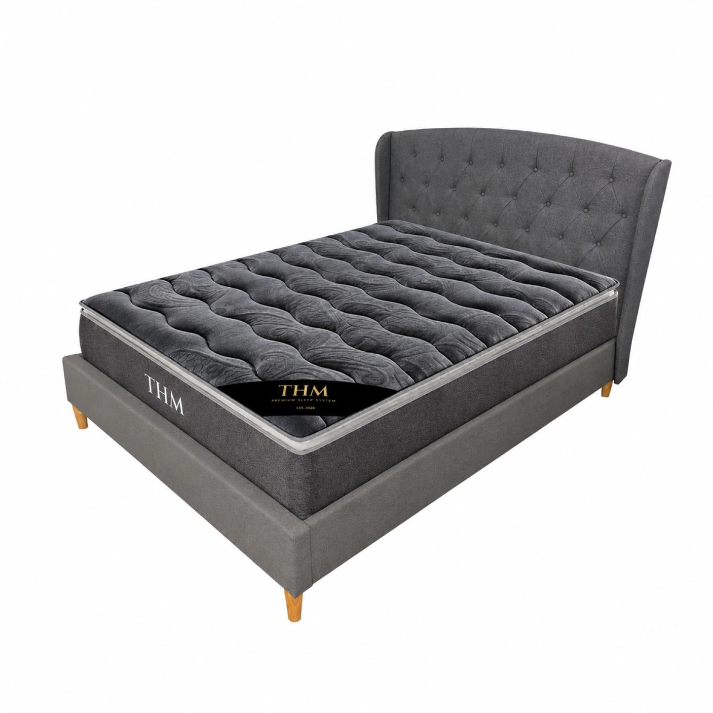 Sommier 2 Plazas THM Hybrid Silver Con Respaldo