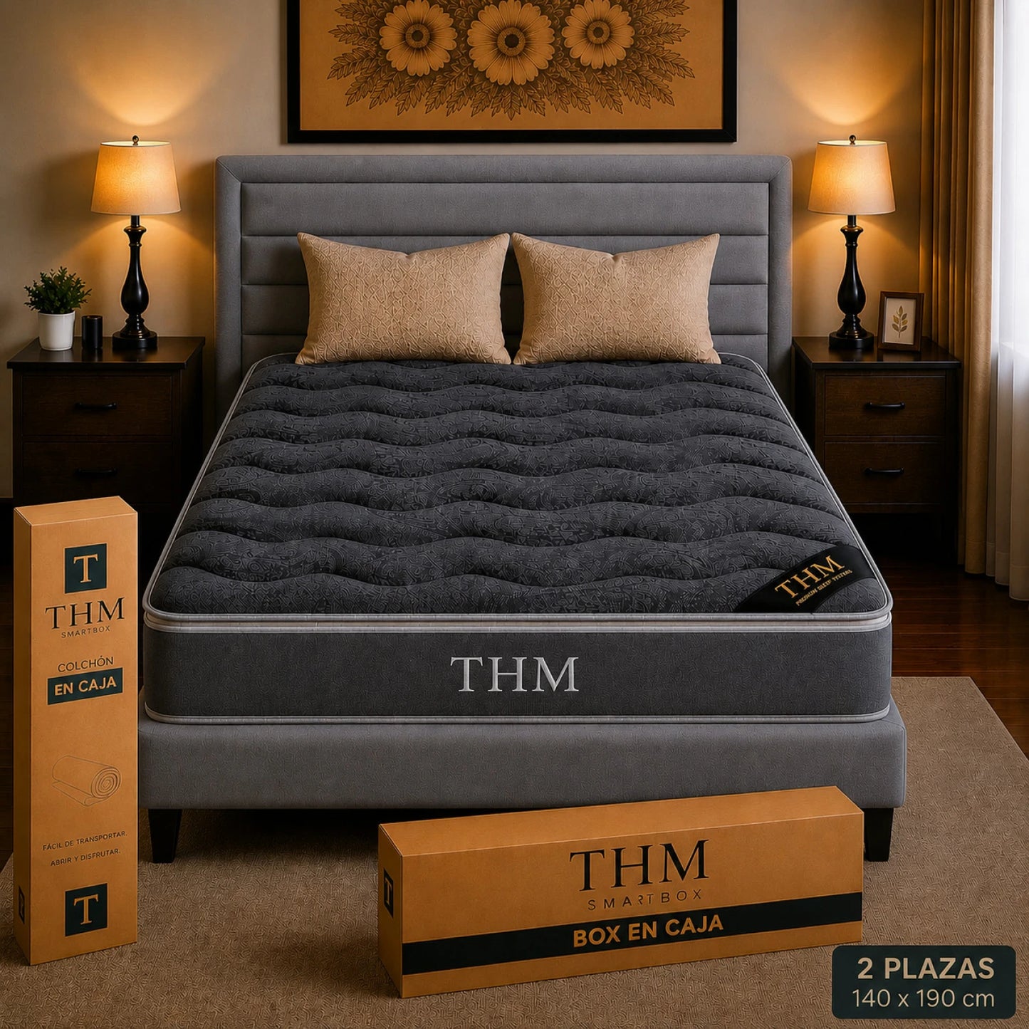 Sommier 2 Plazas THM Hybrid Silver - Negro