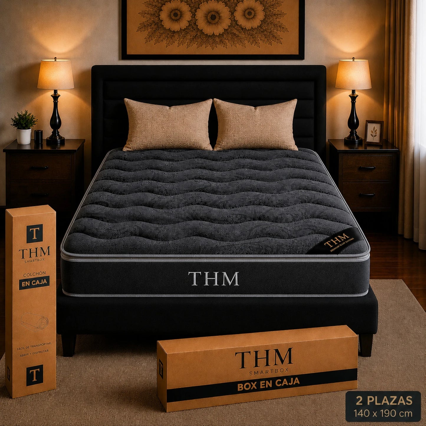 Sommier 2 Plazas THM Hybrid Silver - Negro