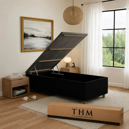 Sommier Baúl 1 plaza Smartbox Memory Foam - Negro