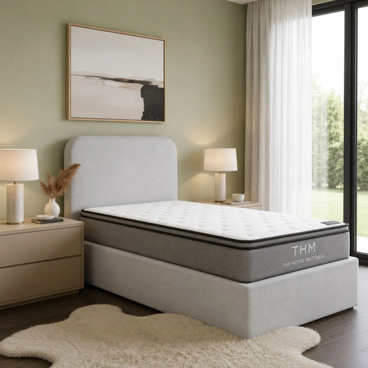 Sommier baul 1 plaza THM Hybrid Ruthenium con respaldo