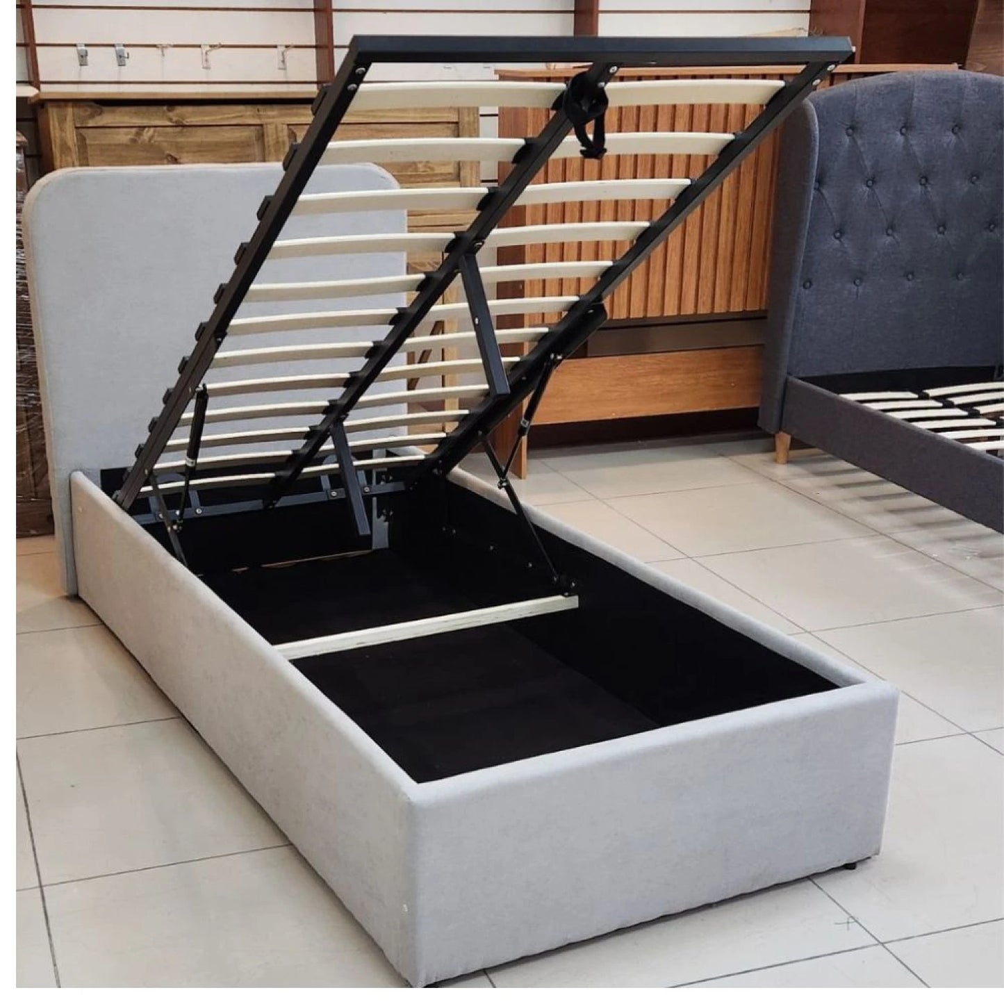 Sommier Baul 1 Plaza THM Memory Foam Con Respaldo