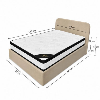 Sommier Baul 1 Plaza THM Mercury Con Respaldo