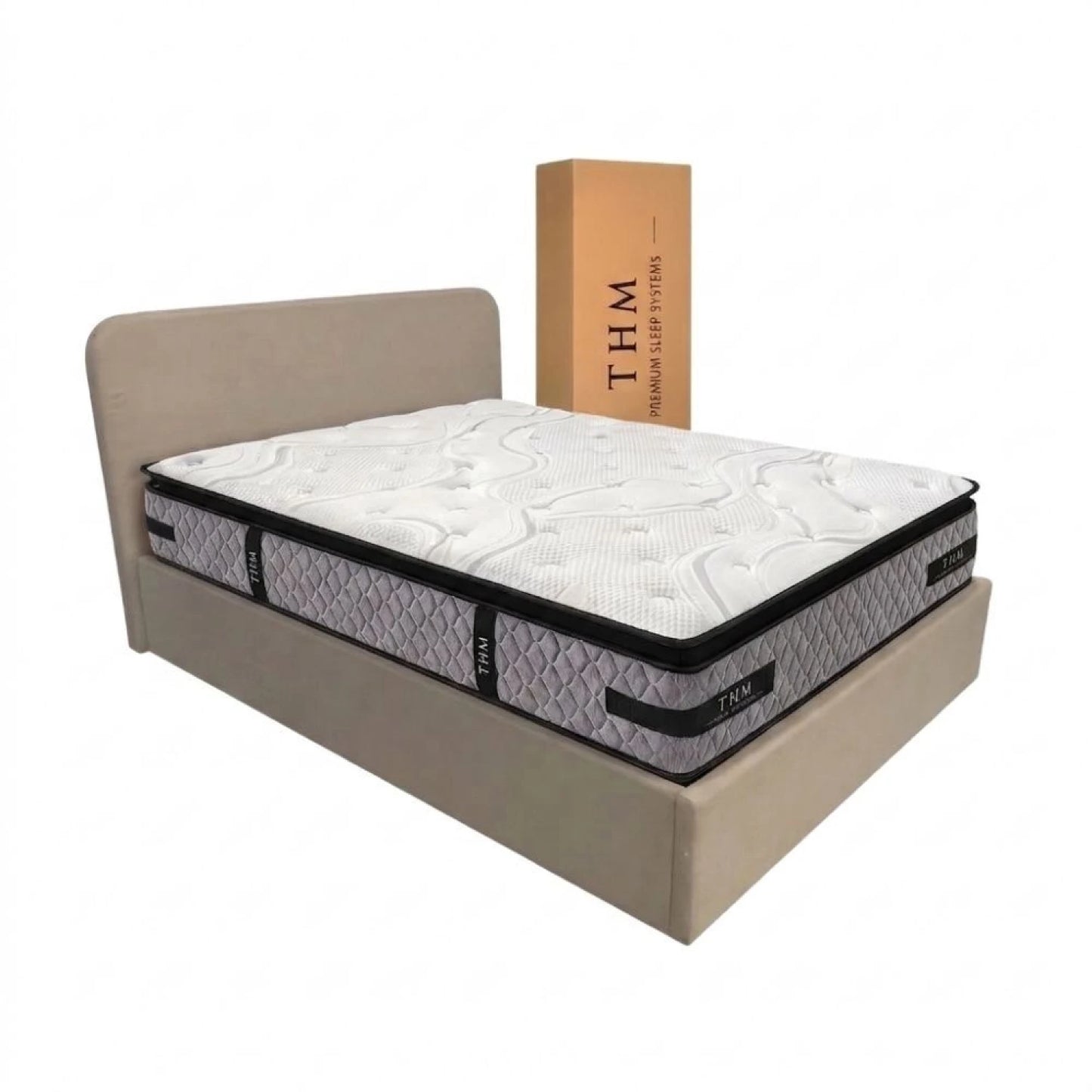Sommier baul 2 plazas THM Hybrid Platinum con respaldo