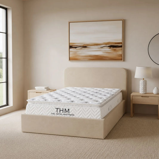 Sommier Baul 2 Plazas THM Hybrid Rhenium Con Respaldo