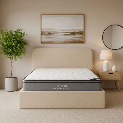 Sommier Baul 2 Plazas THM Hybrid Ruthenium Con Respaldo