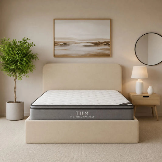 Sommier Baul 2 Plazas THM Hybrid Ruthenium Con Respaldo