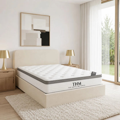 Sommier baul plaza y media THM Hybrid Rhodium con respaldo