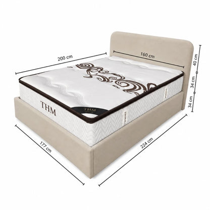 Sommier baul queen THM Hybrid Palladium con respaldo