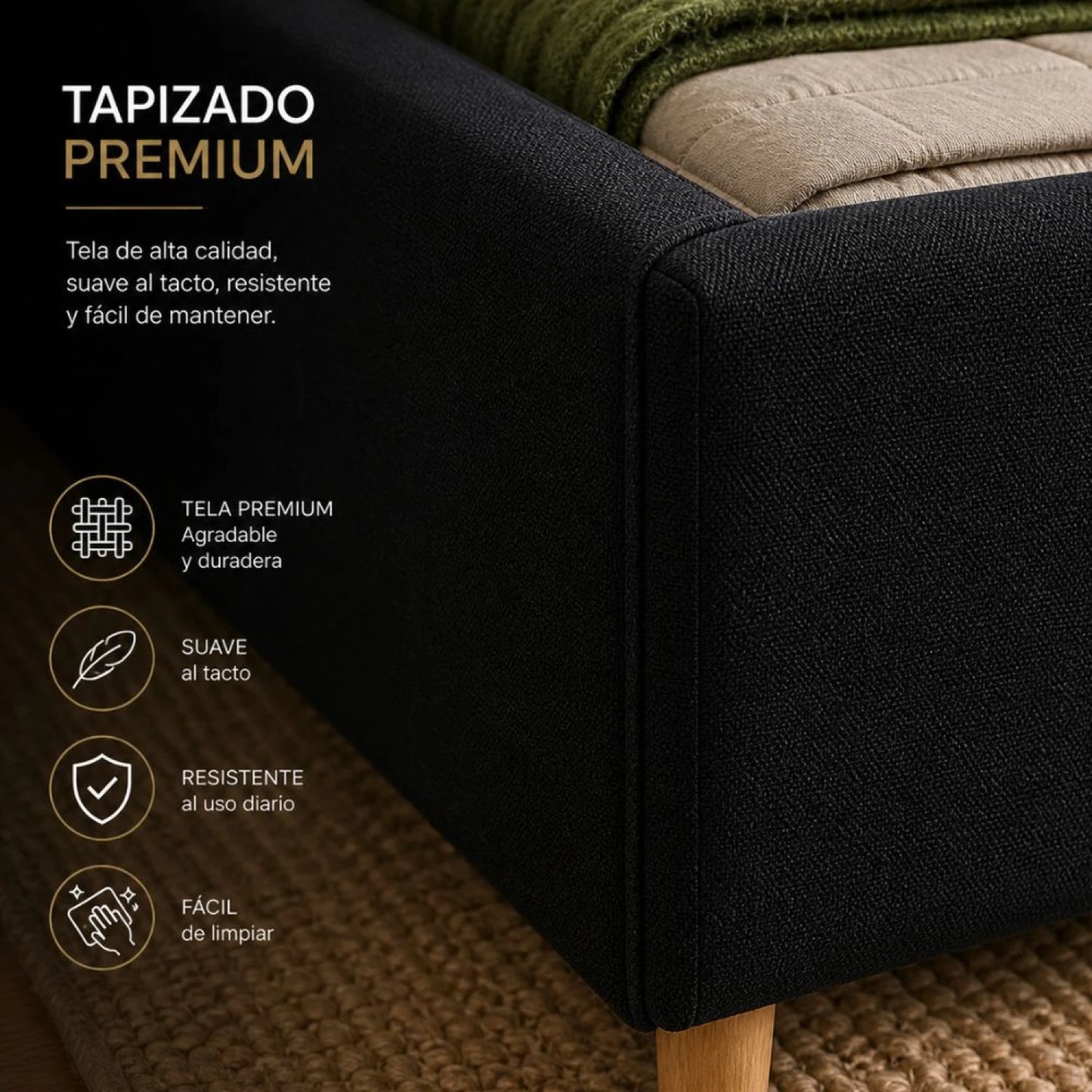 Sommier Baulera 2 plazas THM Hybrid Bronze