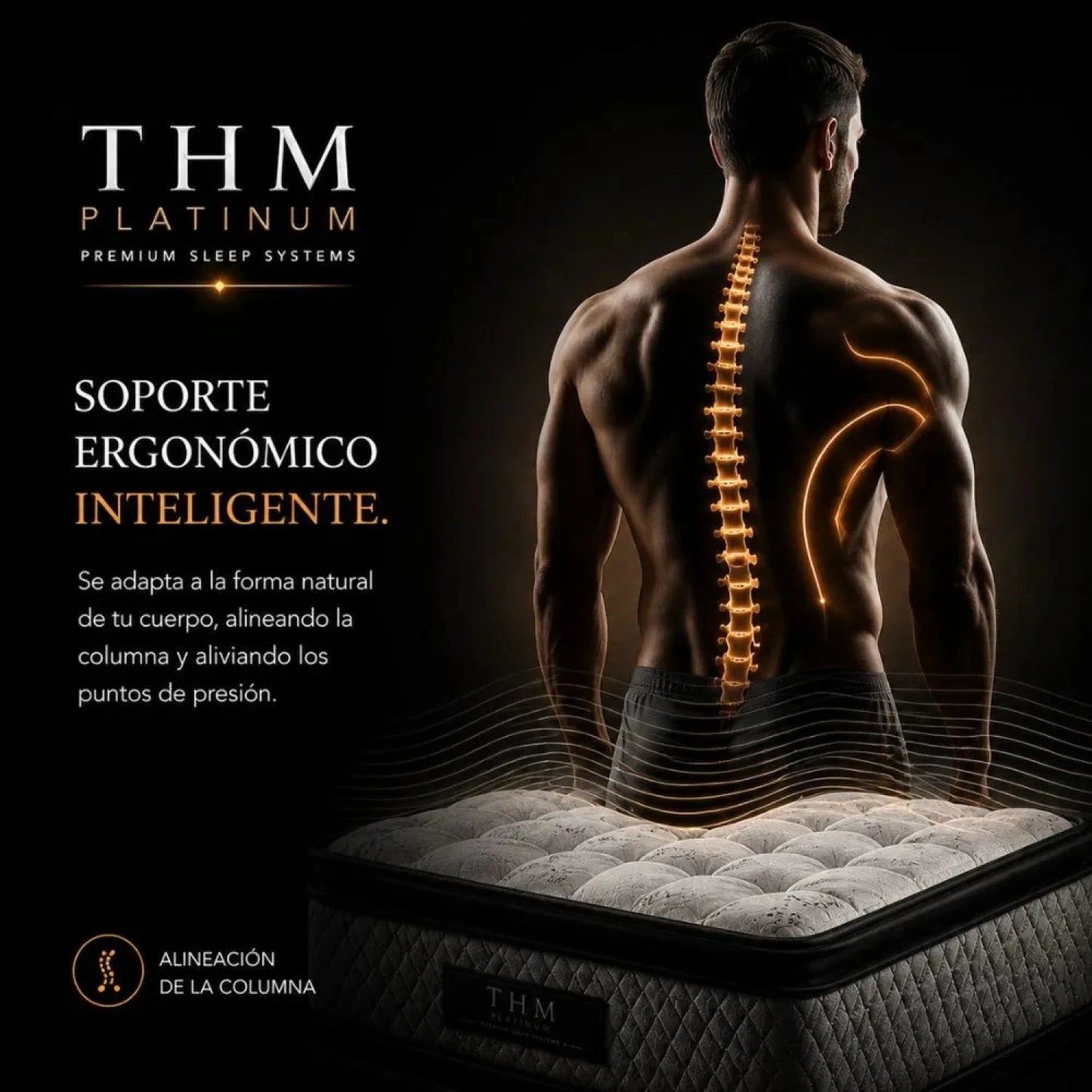 Sommier Extra King THM Platinum - Negro