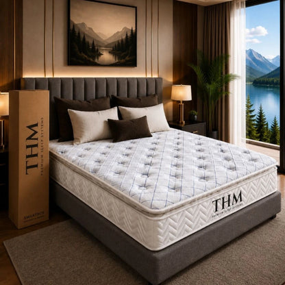 Sommier King Cama + Colchon THM Hybrid Rhenium - Negro