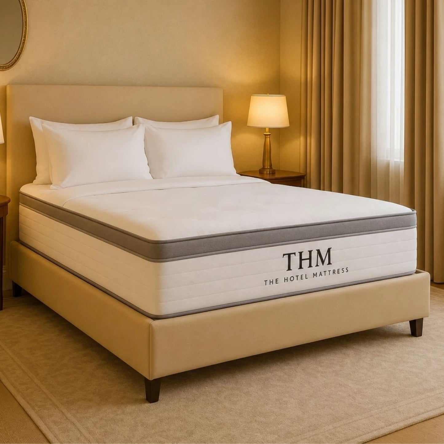 Sommier Plaza Y Media THM Rhodium - Negro