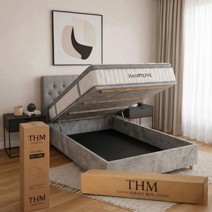 Sommier Plaza Y Media THM Rhodium - Negro