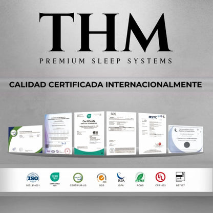 Sommier Plaza Y Media THM Rhodium - Negro