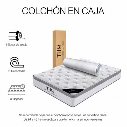 Sommier Plaza Y Media THM Rhodium - Negro