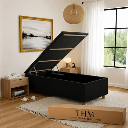 Sommier Plaza Y Media THM Rhodium - Negro