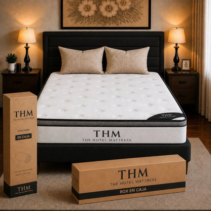 Sommier Plaza Y Media THM Ruthenium - Negro