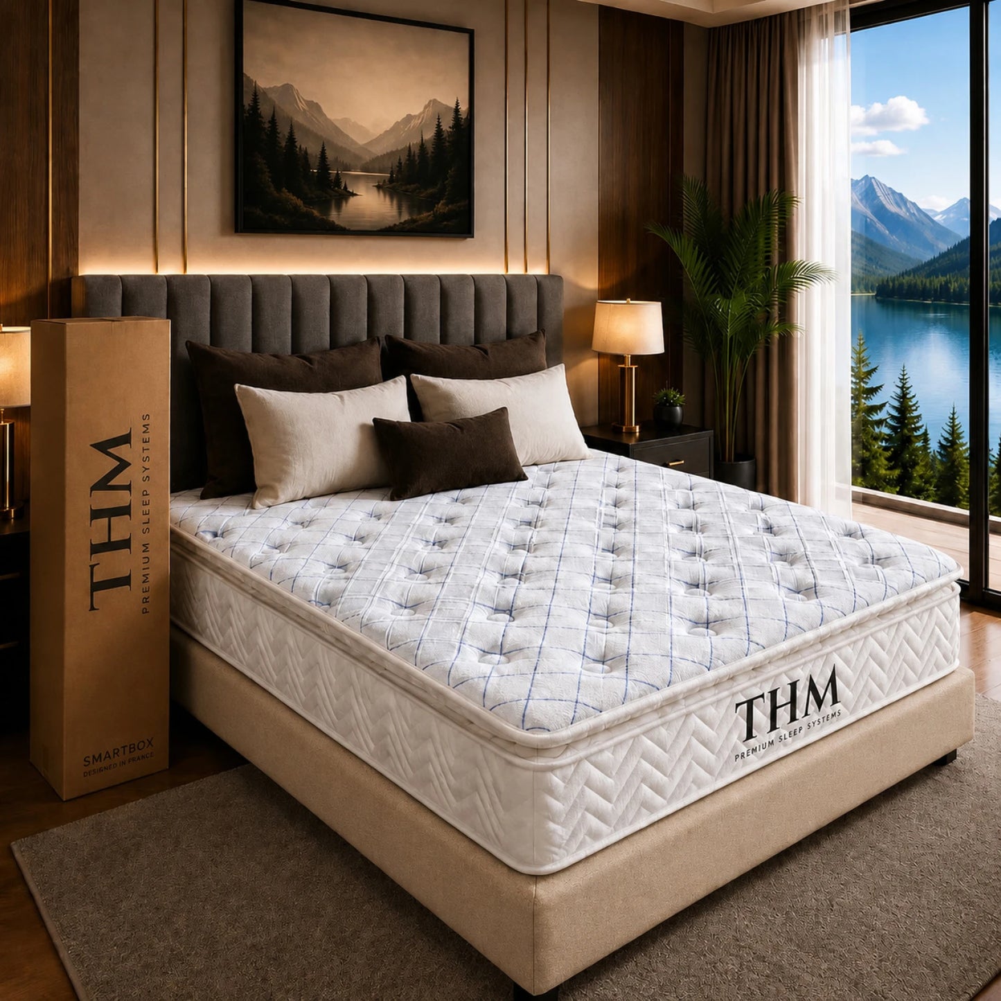 Sommier Queen THM Hybrid Rhenium - Negro