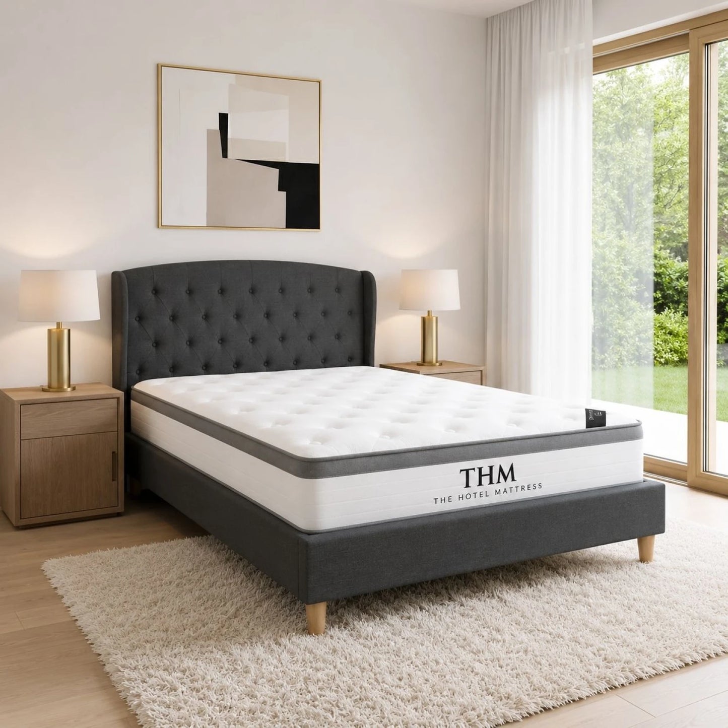 Sommier Queen THM Hybrid Rhodium con respaldo