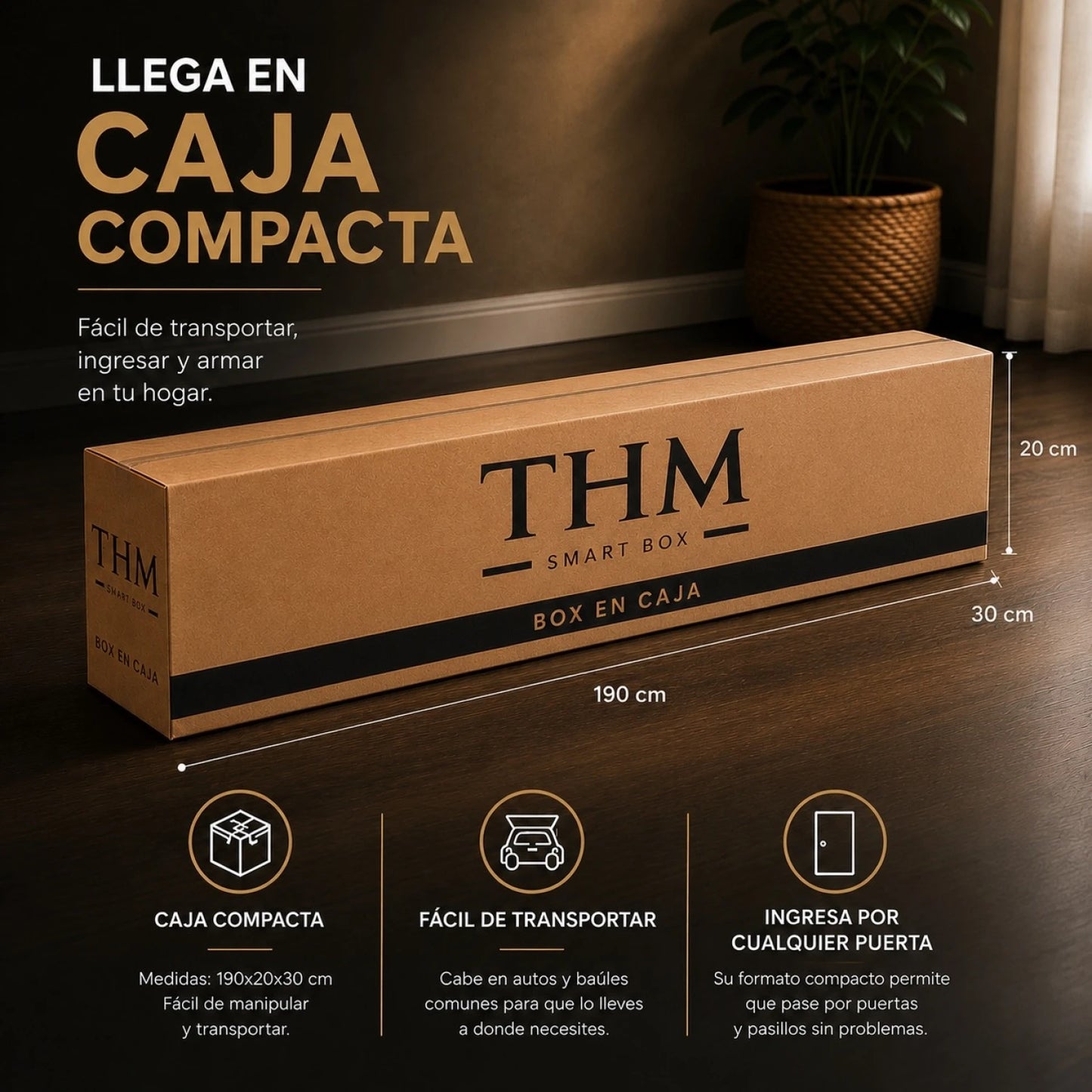 Sommier Queen THM Hybrid Silver Smart Box Baúl - Negro