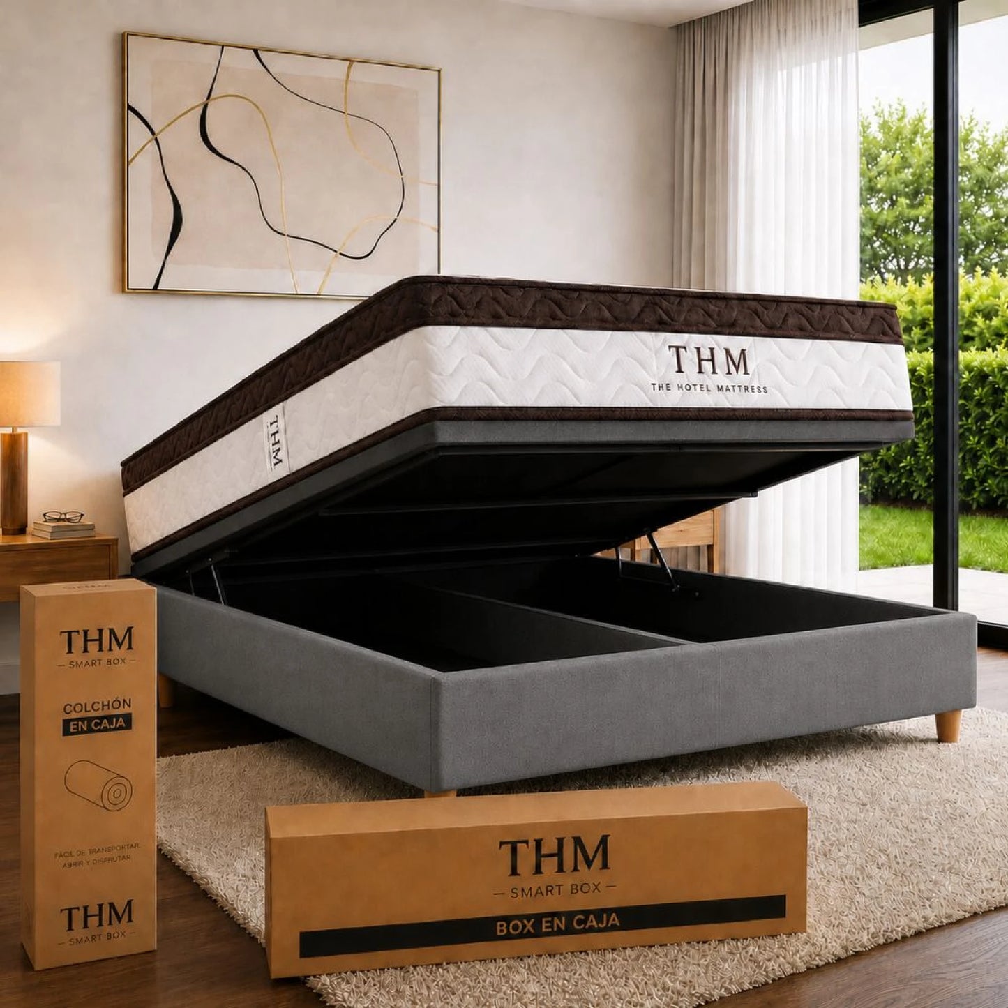 Sommier Queen THM Palladium Smart Box Baul - Negro