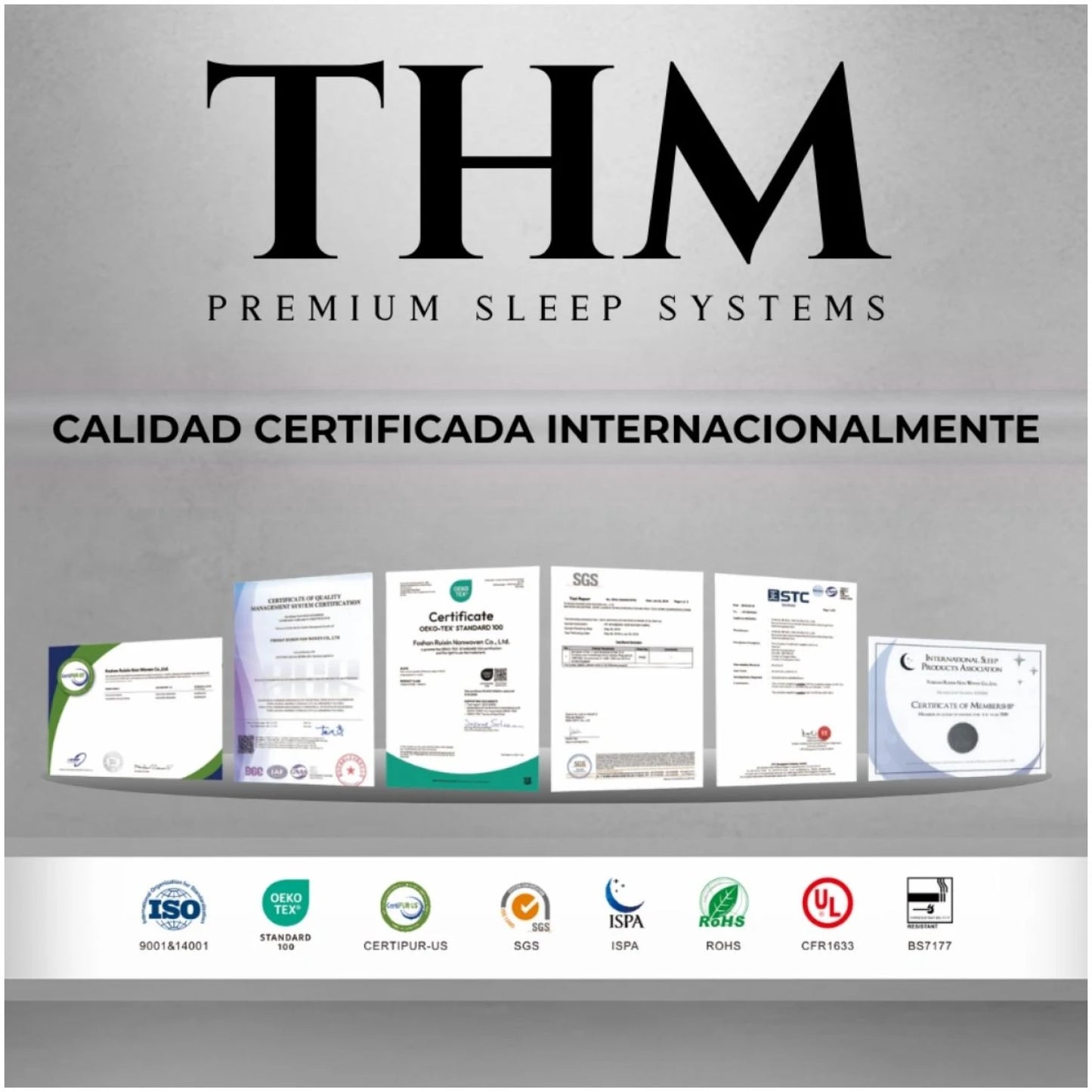 Sommier Queen THM Ruthenium con Respaldo